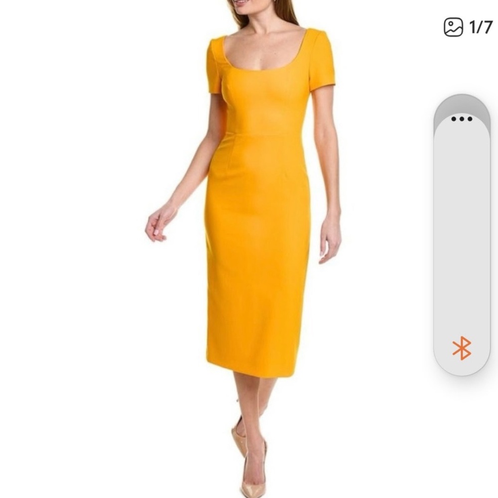 Carolina‎ Herrera Bold Yellow orange made in Italy Midi Dress